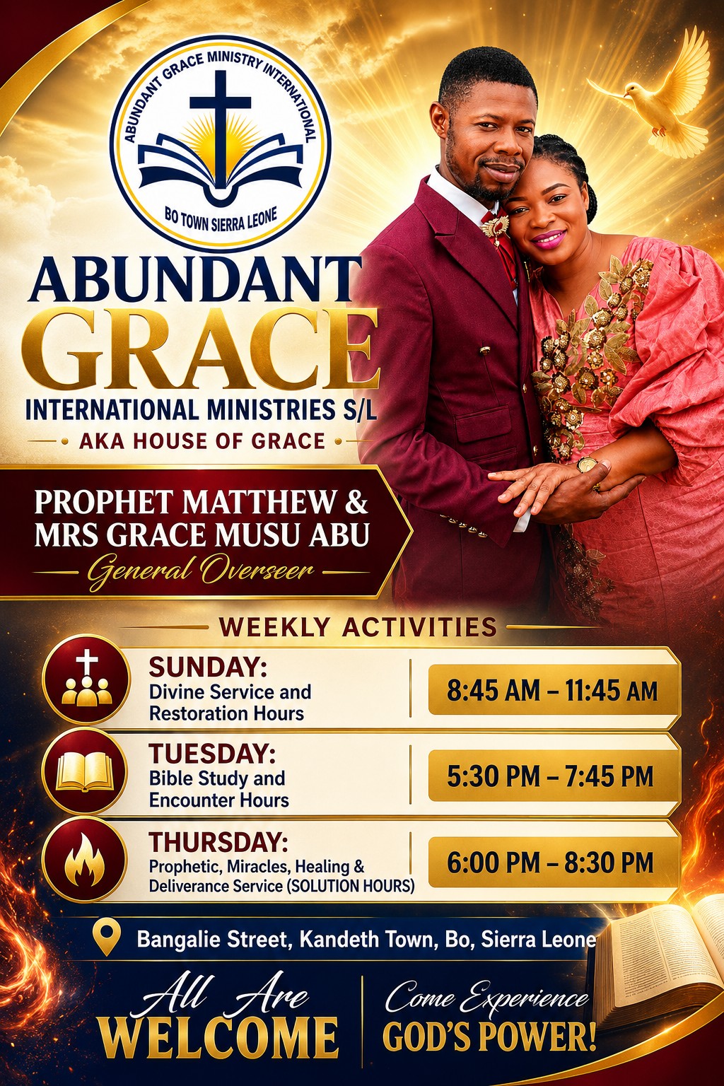 Prophet Matthew Abu and Mrs. Grace Musu Abu - General Overseer
